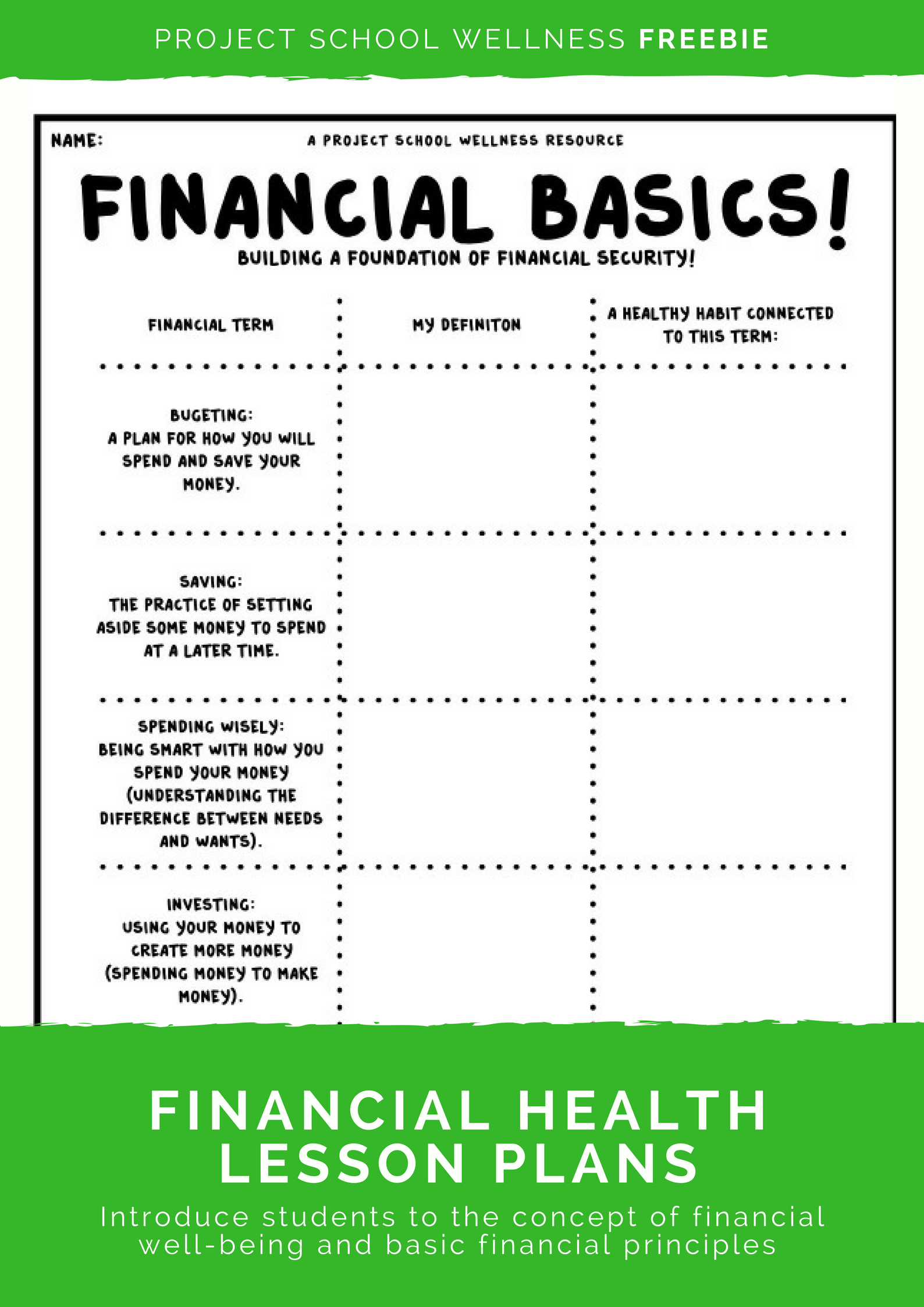 financial wellness assignment